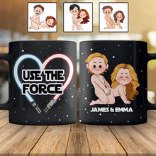 Load image into Gallery viewer, Personalized Use The Force Mug Custom Names Engagement Gift
