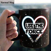 Load image into Gallery viewer, Personalized Use The Force Mug Custom Names Engagement Gift

