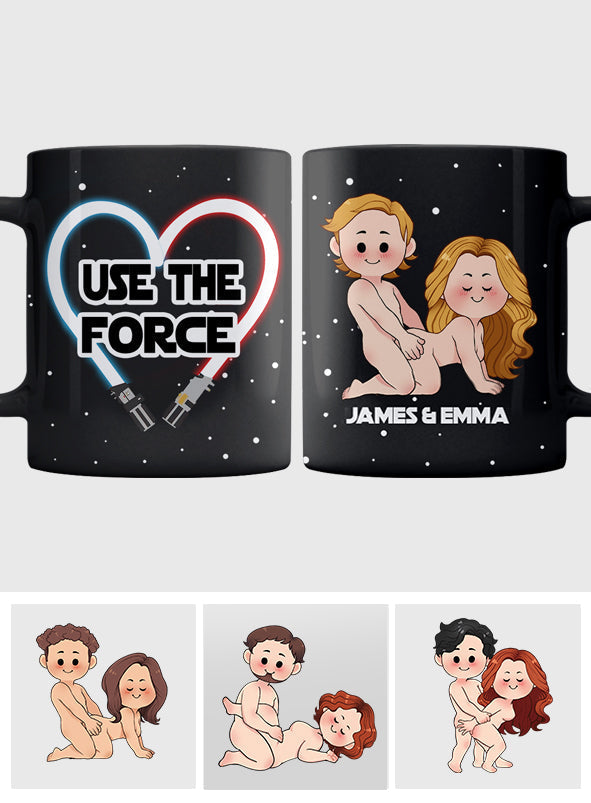 Personalized Use The Force Mug Custom Names Engagement Gift