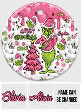 Load image into Gallery viewer, Personalized Merry Grinchmas Ceramic Ornament Gift for Christmas
