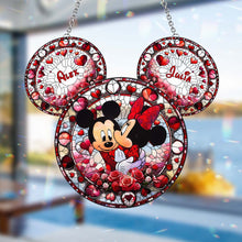 Load image into Gallery viewer, Personalized Mickey Mouse Couple Suncatcher Window Ornament Gift
