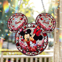 Load image into Gallery viewer, Personalized Mickey Mouse Couple Suncatcher Window Ornament Gift
