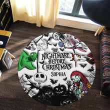 Load image into Gallery viewer, Personalized Nightmare Before Christmas Round Rug for Kids
