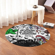 Load image into Gallery viewer, Personalized Nightmare Before Christmas Round Rug for Kids
