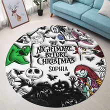 Load image into Gallery viewer, Personalized Nightmare Before Christmas Round Rug for Kids
