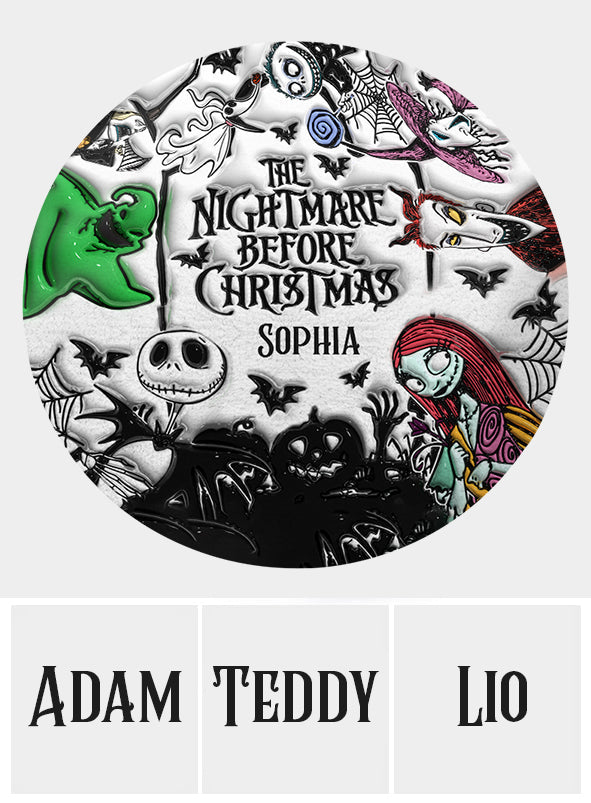Personalized Nightmare Before Christmas Round Rug for Kids