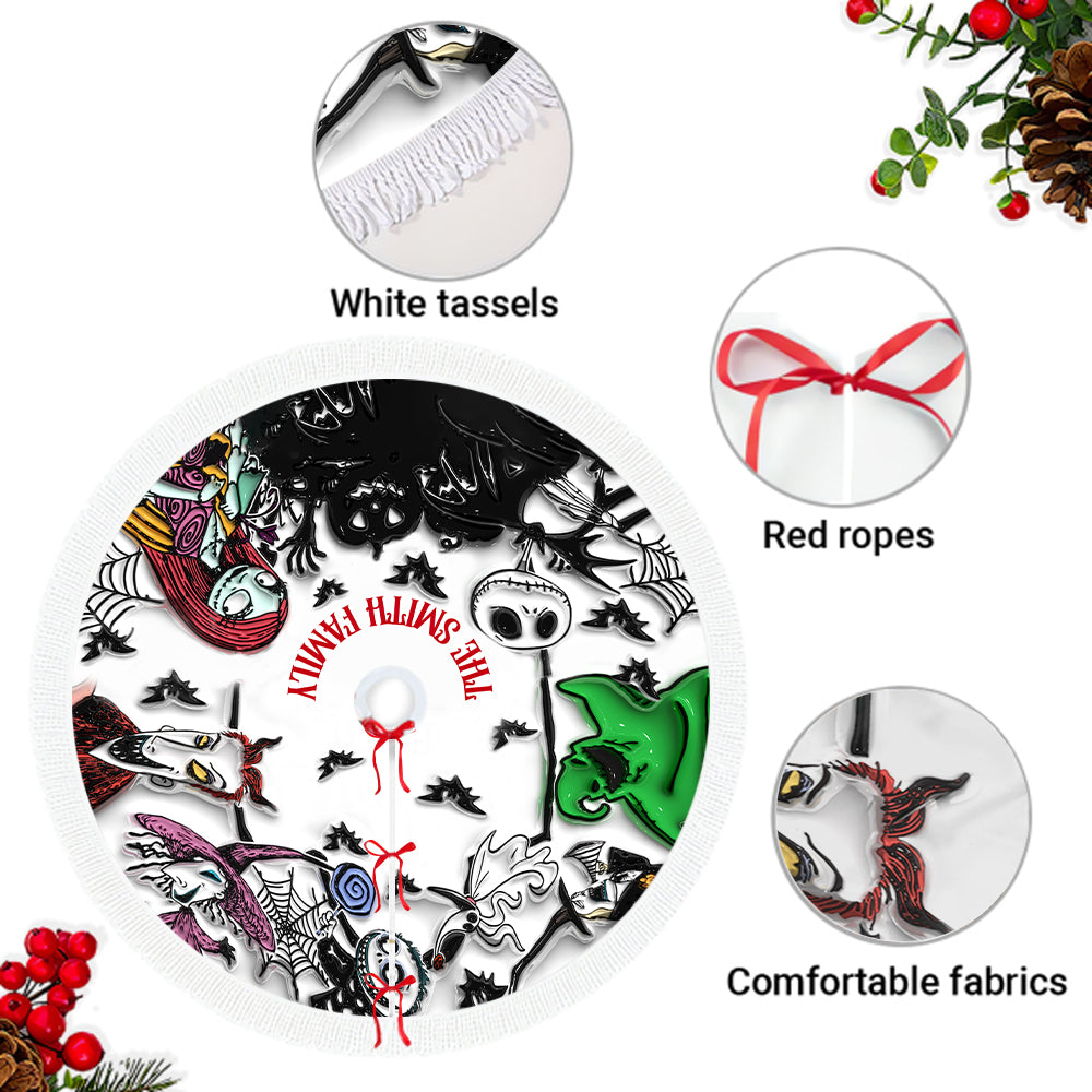 Personalized Nightmare Tree Skirt Custom Name Christmas Gift