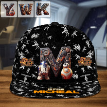 Load image into Gallery viewer, Personalized Star Wars Snapback Hat Custom Name for Kids
