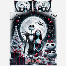Load image into Gallery viewer, Personalized Nightmare Quilt Set with Jack and Sally Design
