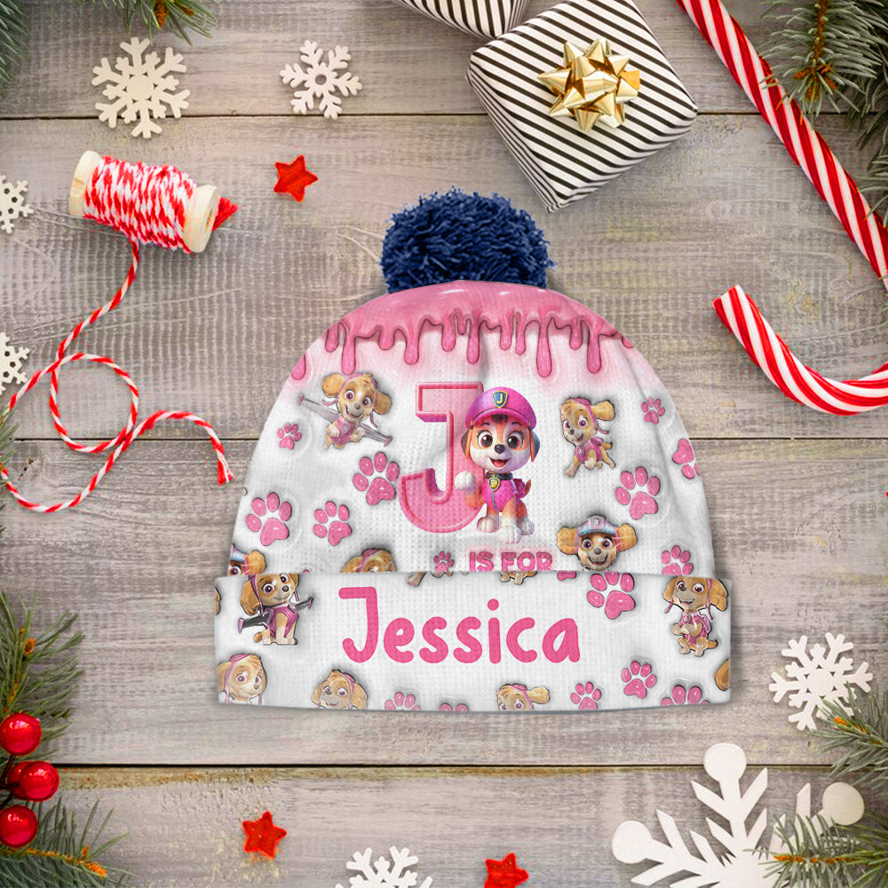 Personalized Kids Beanie Hat Custom Name Holiday Gift