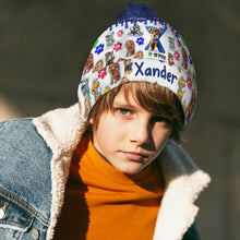 Load image into Gallery viewer, Personalized Kids Beanie Hat Custom Name Holiday Gift
