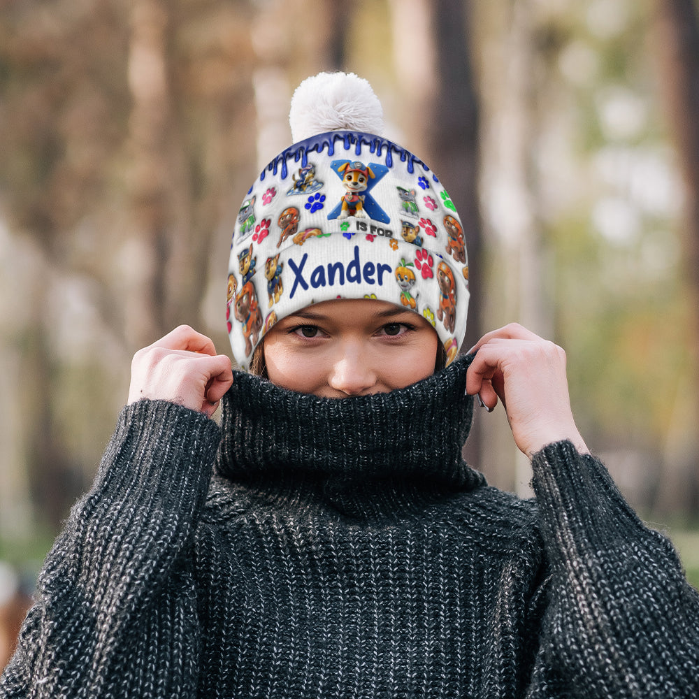 Personalized Kids Beanie Hat Custom Name Holiday Gift
