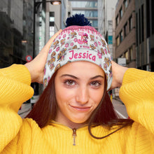 Load image into Gallery viewer, Personalized Kids Beanie Hat Custom Name Holiday Gift
