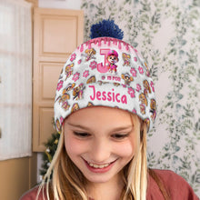 Load image into Gallery viewer, Personalized Kids Beanie Hat Custom Name Holiday Gift
