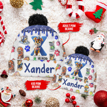 Load image into Gallery viewer, Personalized Kids Beanie Hat Custom Name Holiday Gift

