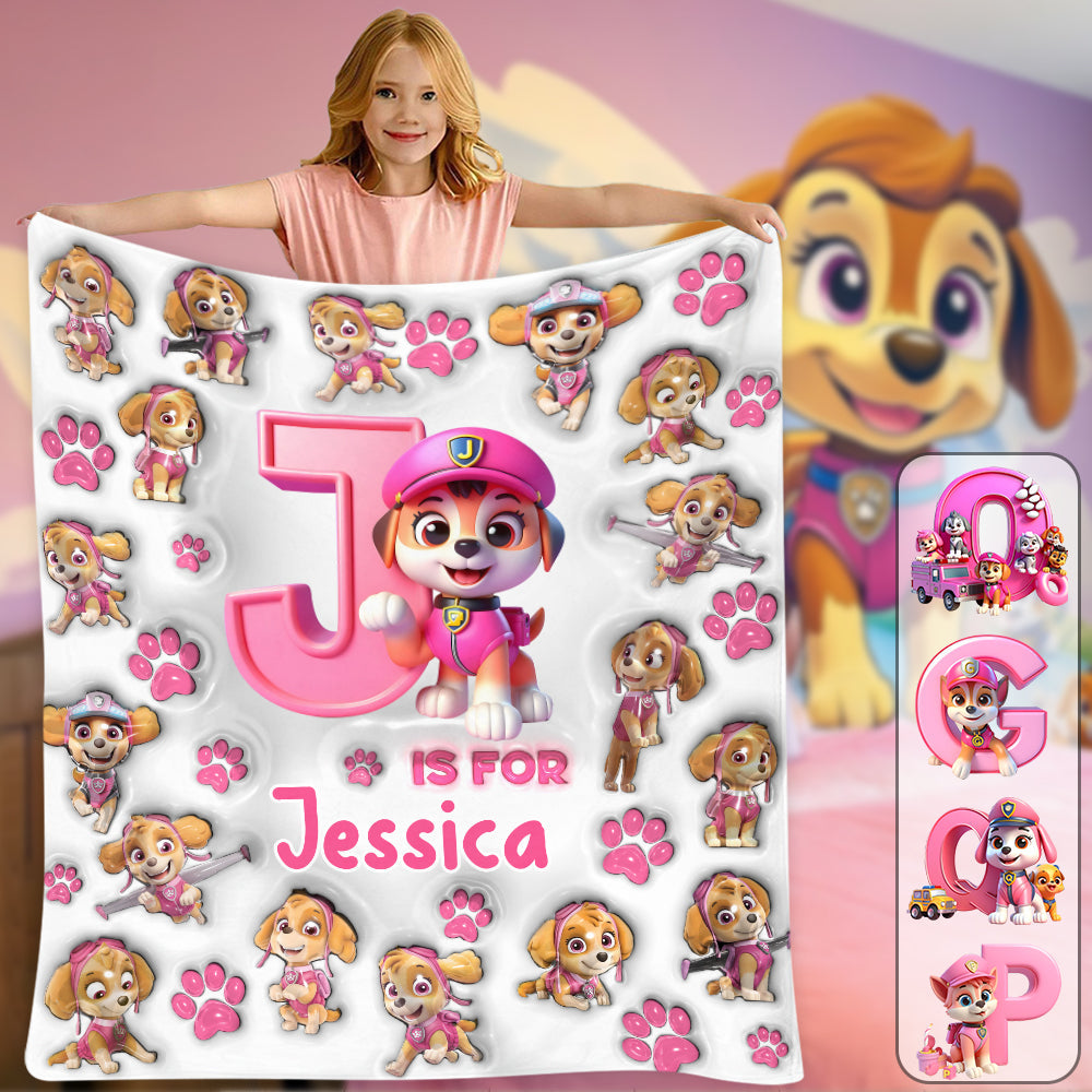 Personalized Kids Blanket Featuring Paw Patrol Theme for Birthdays