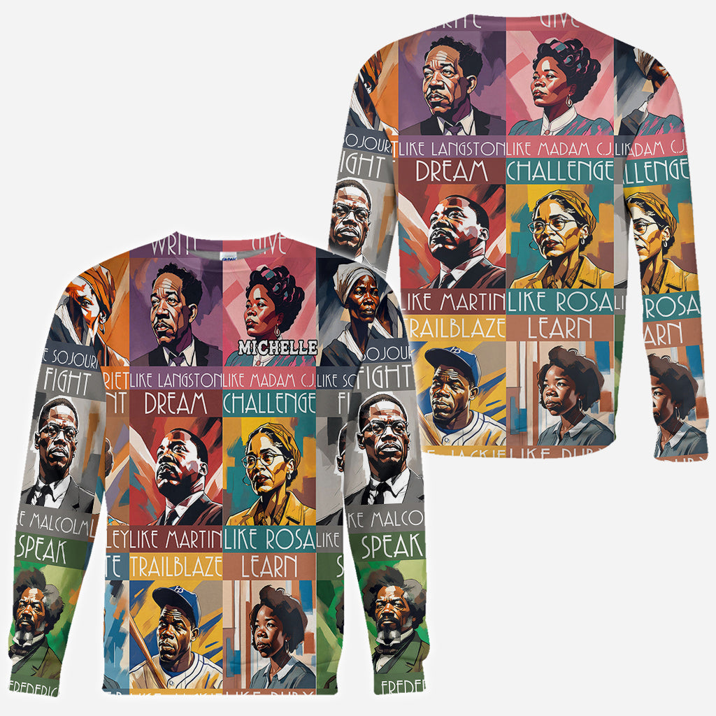 Personalized All Over Shirt Featuring African American Icons for Unique Gifts