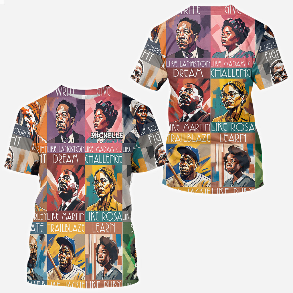 Personalized All Over Shirt Featuring African American Icons for Unique Gifts