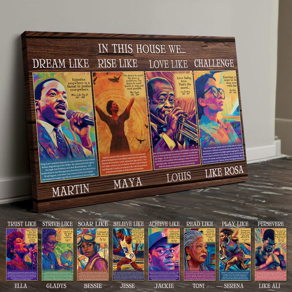 Personalized African American Canvas Art Inspirational Quotes Gift