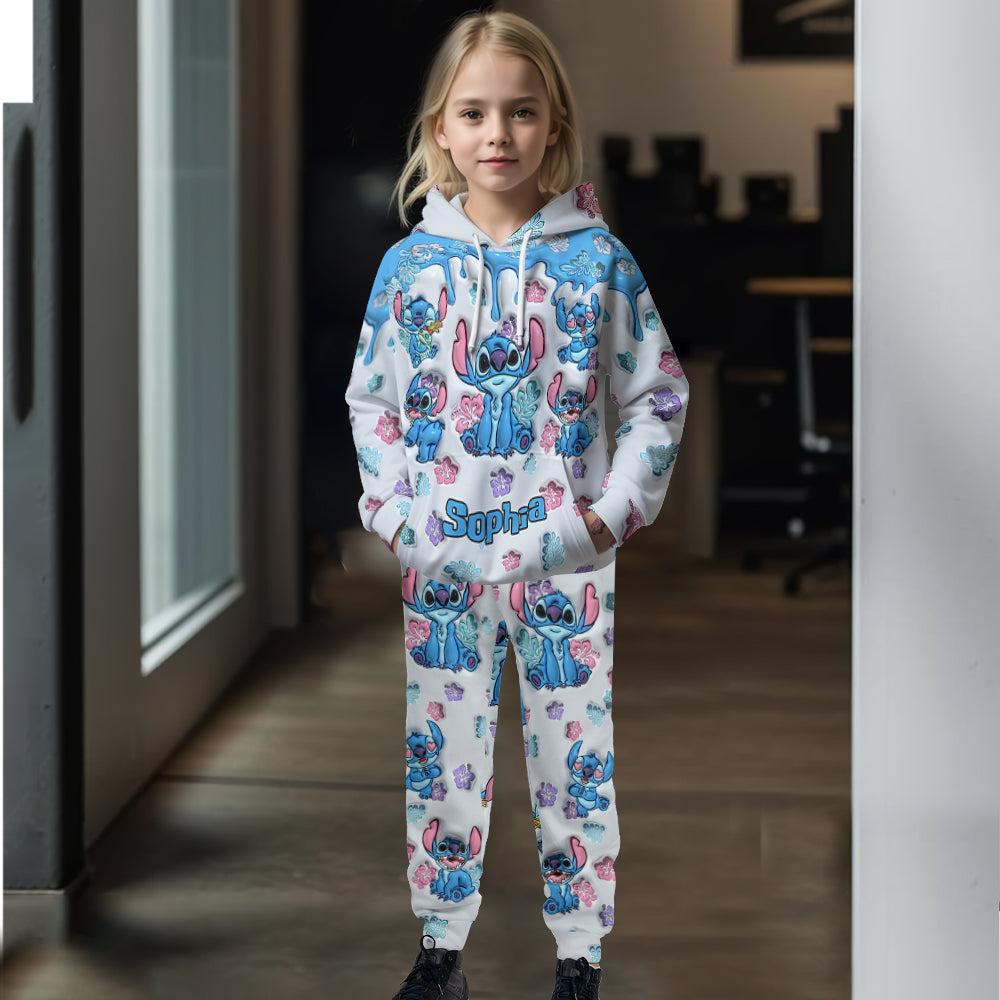 Personalized Kids Hoodie & Jogger Set with Custom Name for Adventures
