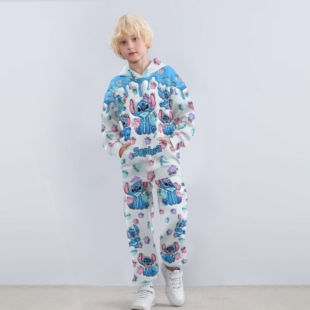 Personalized Kids Hoodie & Jogger Set with Custom Name for Adventures