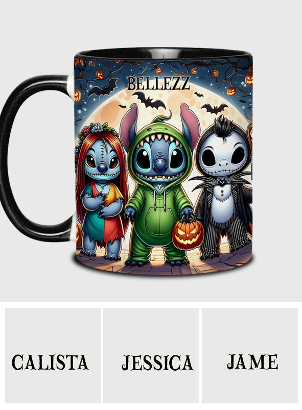 Personalized Spooky Ohana Accent Mug - Unique Halloween Gift