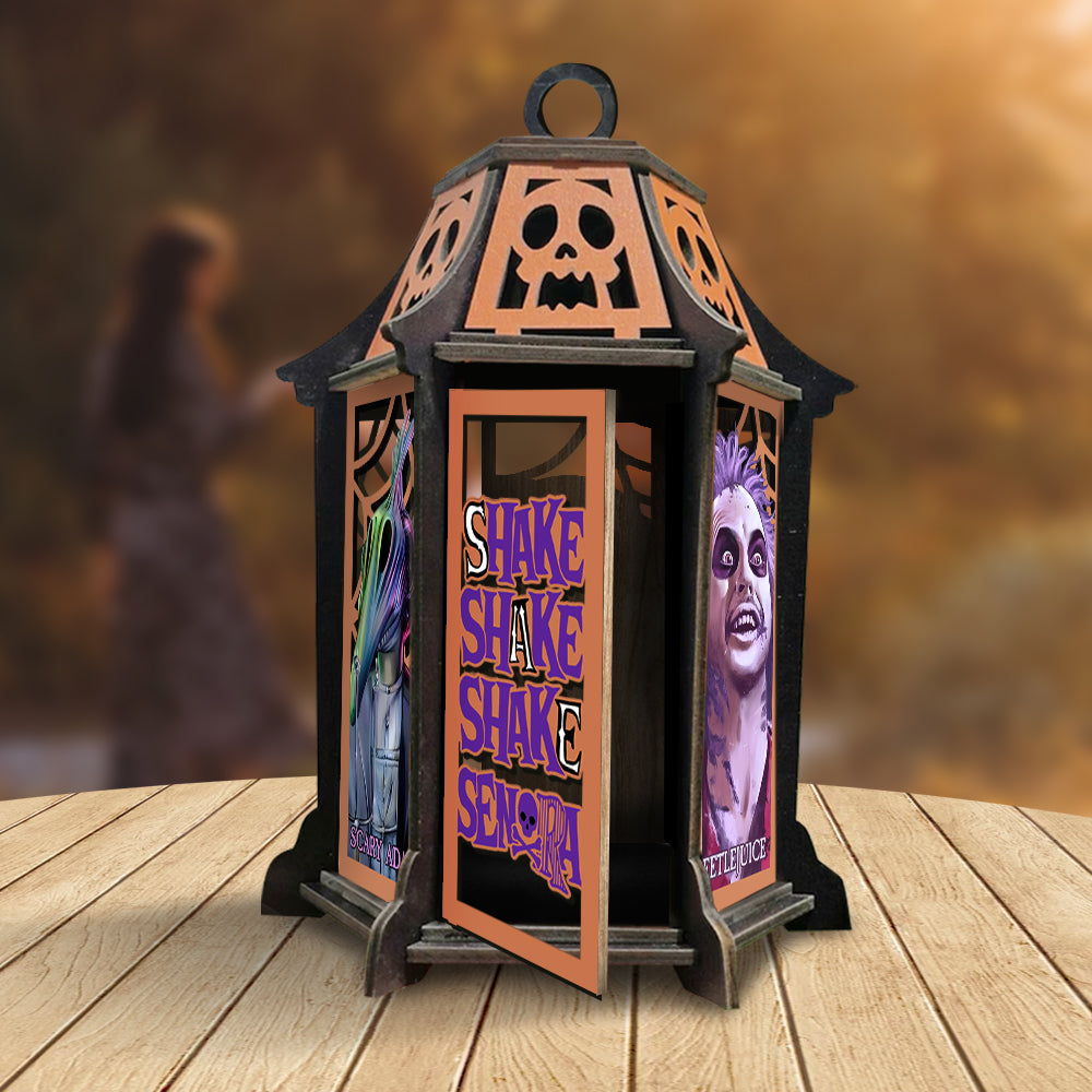 Personalized Laser Cut Wooden Lantern with Custom Design for Home Décor