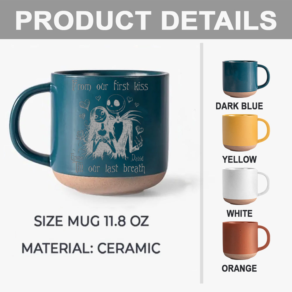 Personalized Nightmare Engraved Pottery Mug Custom Name Gift Idea
