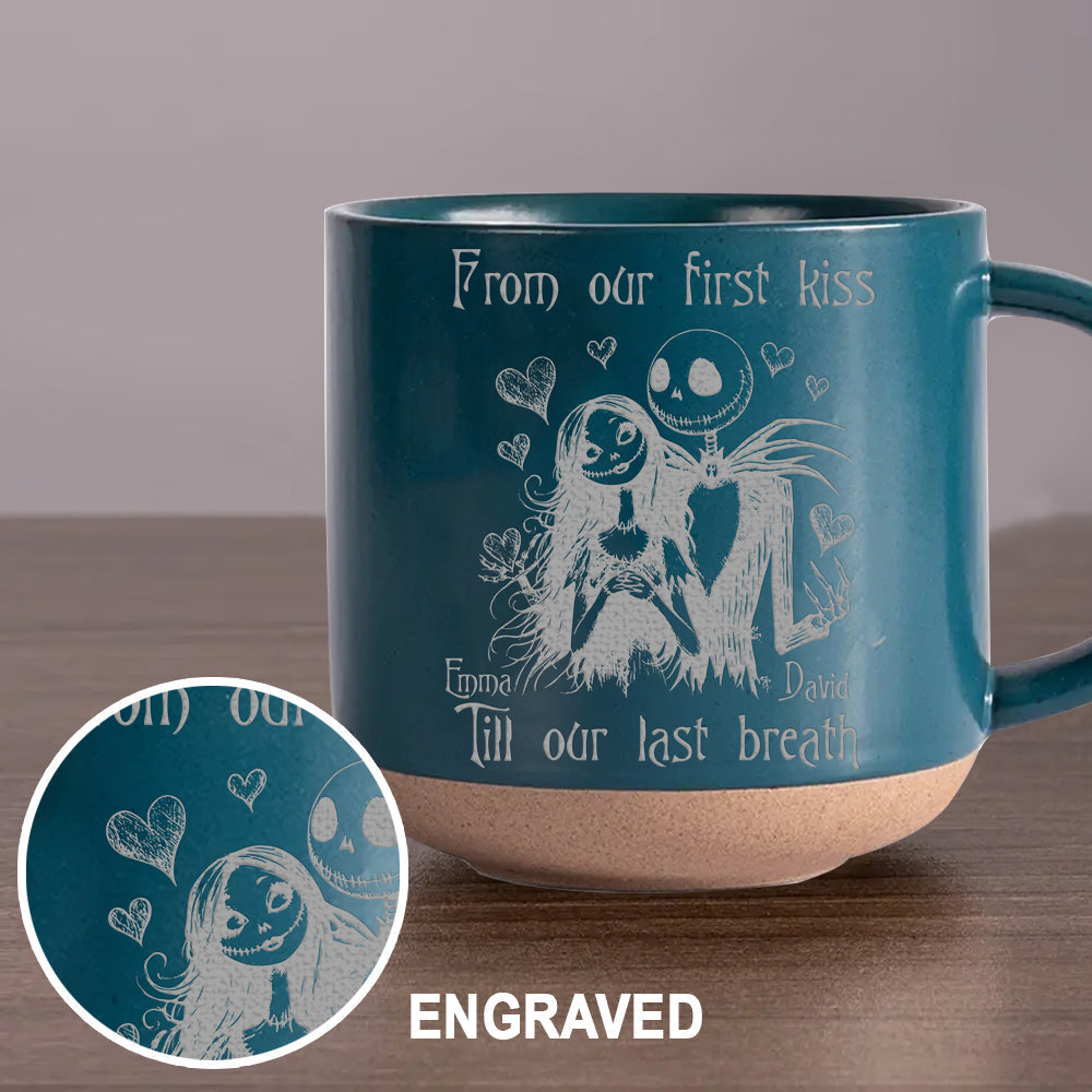 Personalized Nightmare Engraved Pottery Mug Custom Name Gift Idea