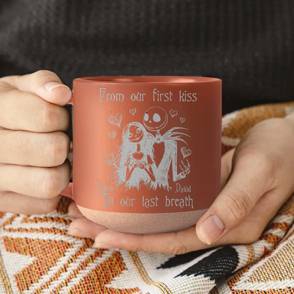 Personalized Nightmare Engraved Pottery Mug Custom Name Gift Idea