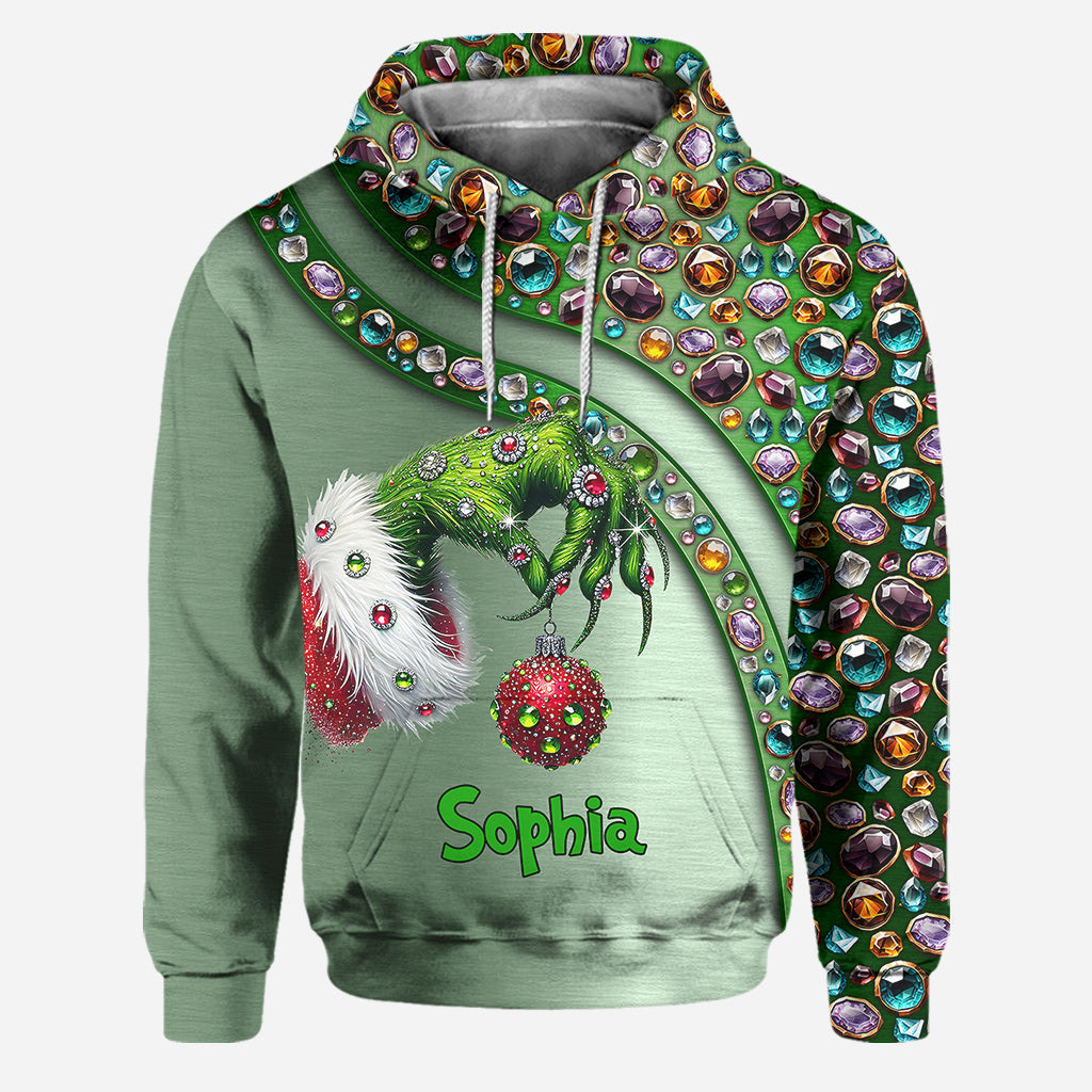Personalized Grinch Christmas Hoodie & Leggings Custom Name Gift