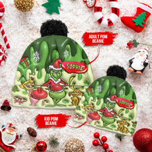 Load image into Gallery viewer, Personalized Christmas Beanie Hat with Grinch Design for Kids
