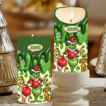 Load image into Gallery viewer, Personalized Grinch Flameless Candle Custom Name Christmas Gift
