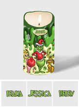 Load image into Gallery viewer, Personalized Grinch Flameless Candle Custom Name Christmas Gift

