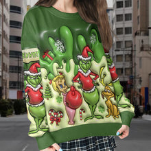 Load image into Gallery viewer, Personalized Christmas Sweatshirt Grinch Design for Women
