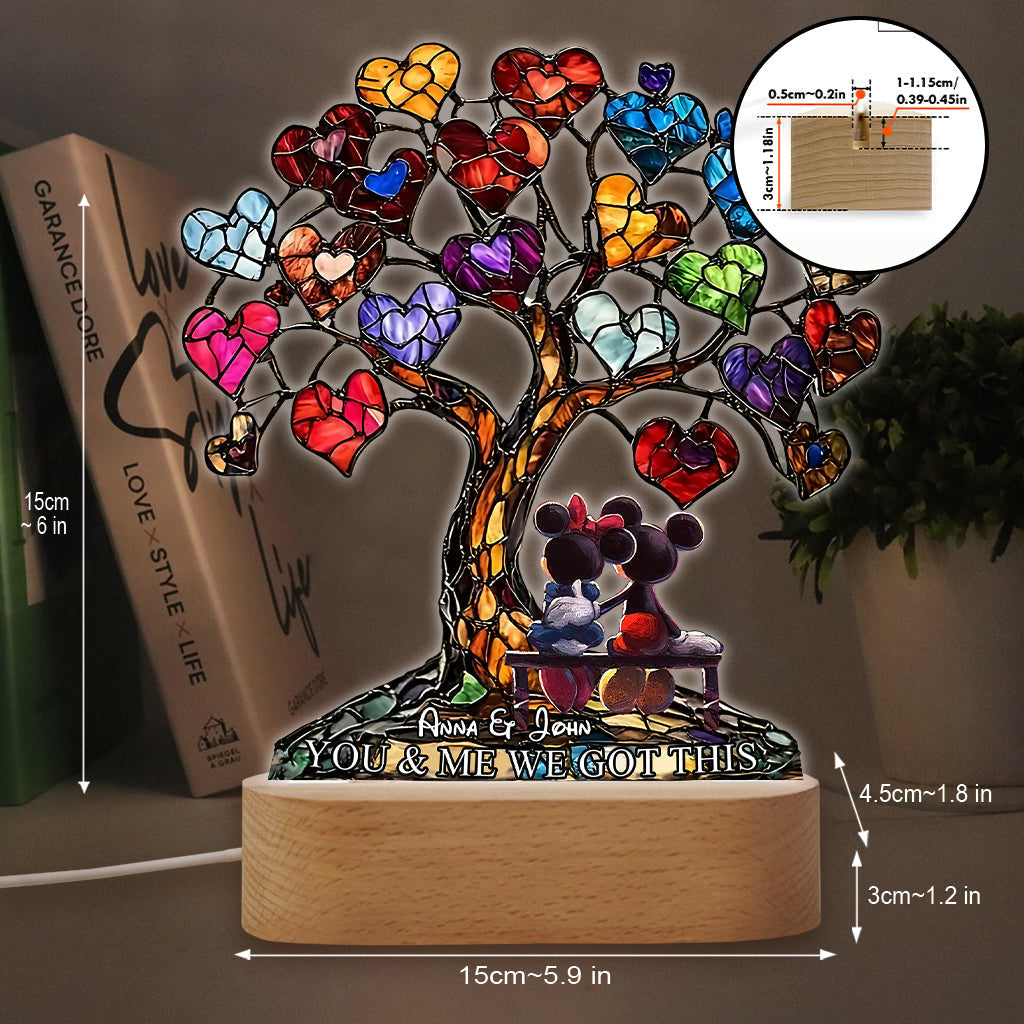 Personalized Love Tree Acrylic Light Base Custom Name Gift