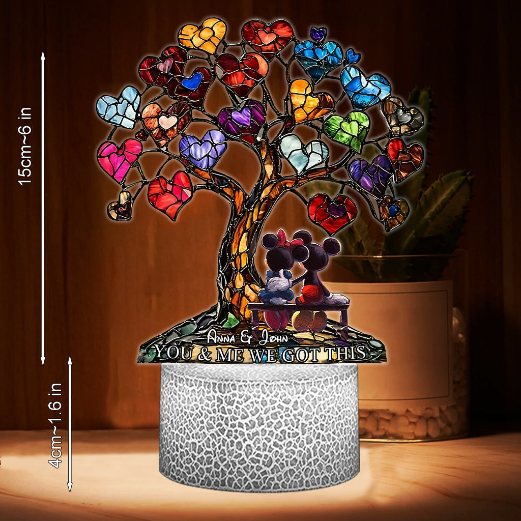 Personalized Love Tree Acrylic Light Base Custom Name Gift