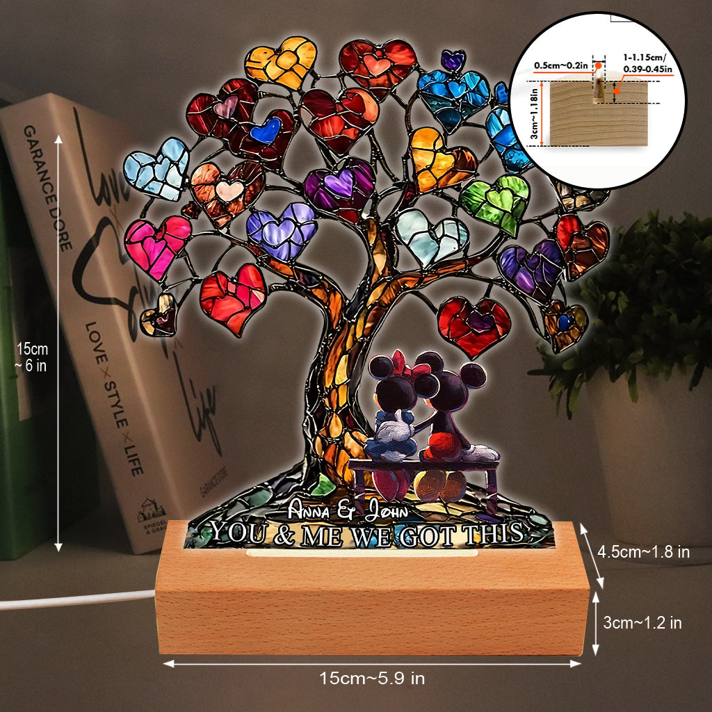 Personalized Love Tree Acrylic Light Base Custom Name Gift