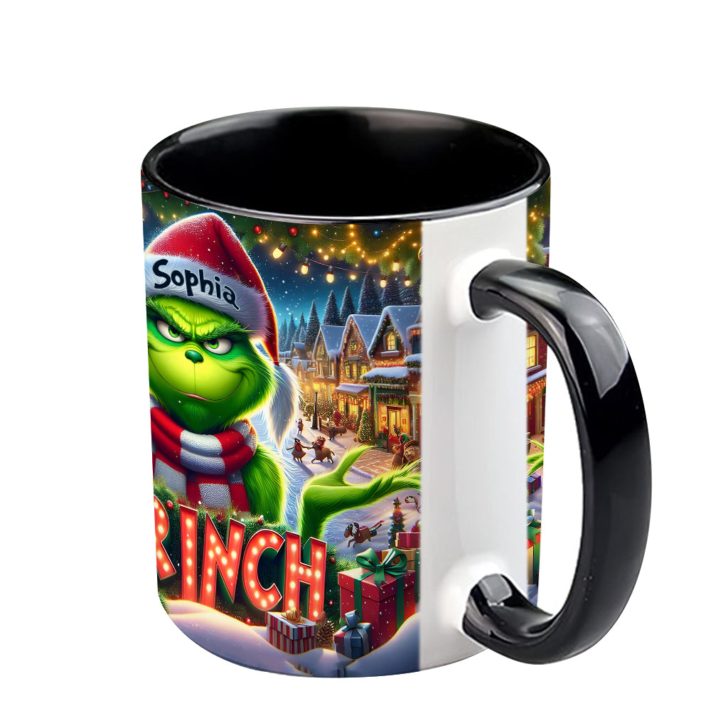 Personalized Christmas Accent Mug Custom Name Grinch Gift