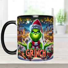 Load image into Gallery viewer, Personalized Christmas Accent Mug Custom Name Grinch Gift
