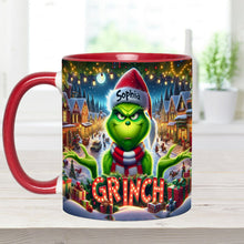 Load image into Gallery viewer, Personalized Christmas Accent Mug Custom Name Grinch Gift
