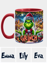 Load image into Gallery viewer, Personalized Christmas Accent Mug Custom Name Grinch Gift
