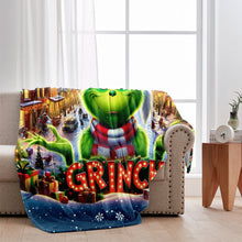 Load image into Gallery viewer, Personalized Grinch Christmas Blanket | Custom Name Holiday Gift
