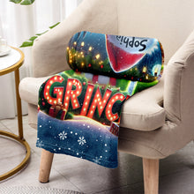 Load image into Gallery viewer, Personalized Grinch Christmas Blanket | Custom Name Holiday Gift
