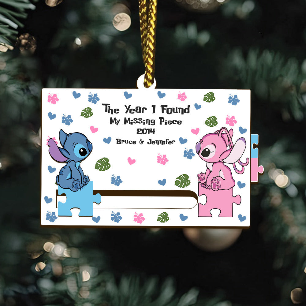 Personalized Sliding Ornament Ohana Gift for Couples