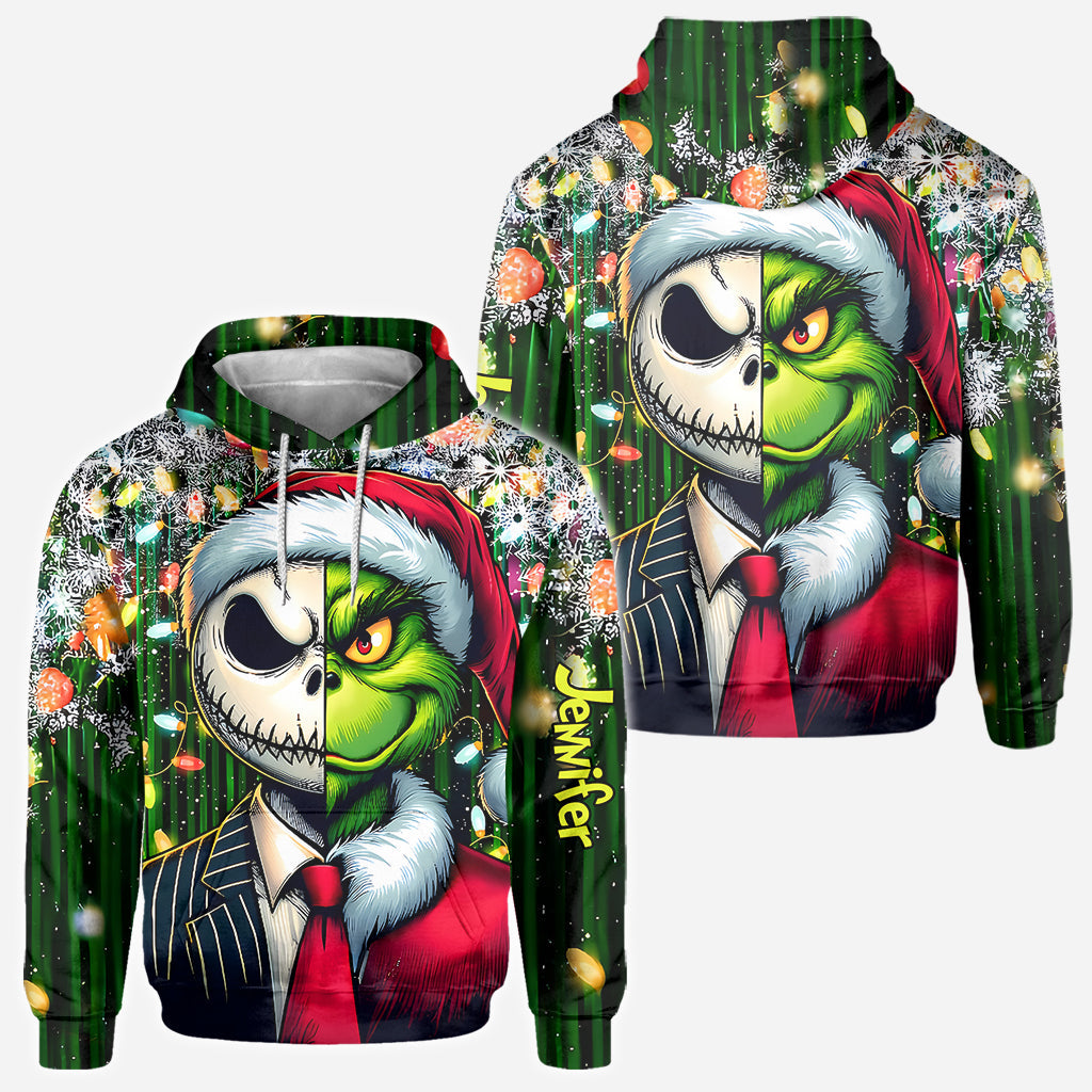 Personalized Grinch All-Over Shirt Custom Gift for Christmas