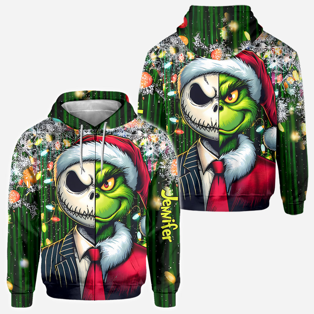 Personalized Grinch All-Over Shirt Custom Gift for Christmas