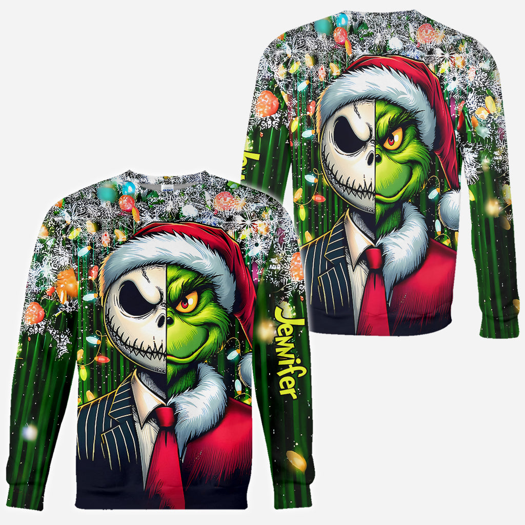 Personalized Grinch All-Over Shirt Custom Gift for Christmas