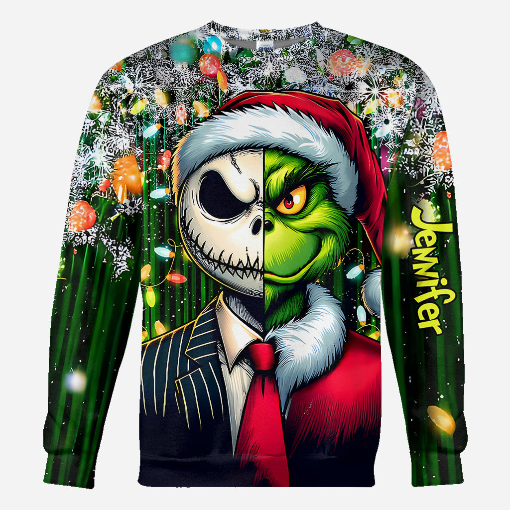 Personalized Grinch All-Over Shirt Custom Gift for Christmas