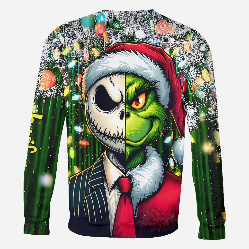 Personalized Grinch All-Over Shirt Custom Gift for Christmas